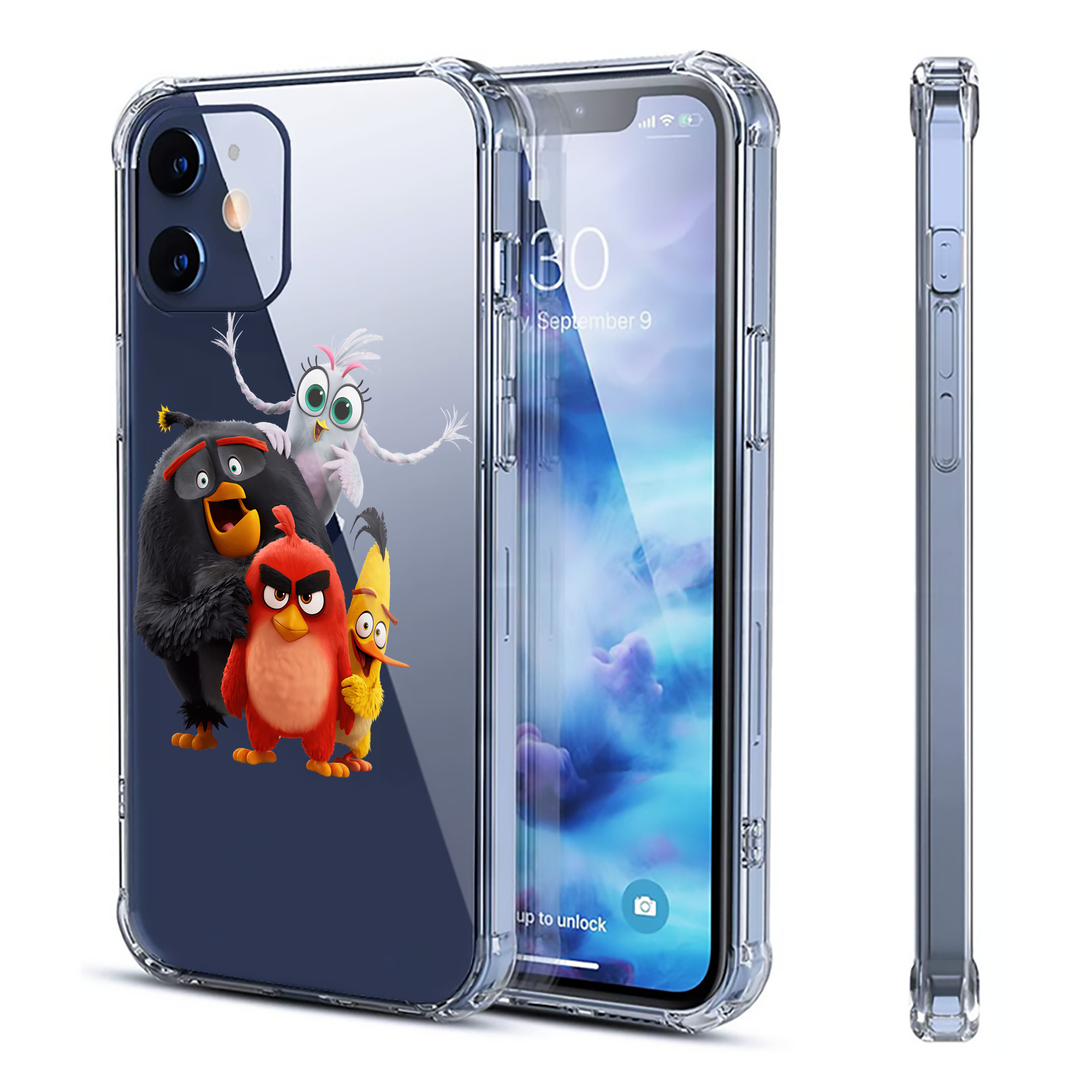 （画像用） Angry Birds アングリーバード 【iPhone 12シリーズ対応】透明スマホケース（クリアソフトケース）